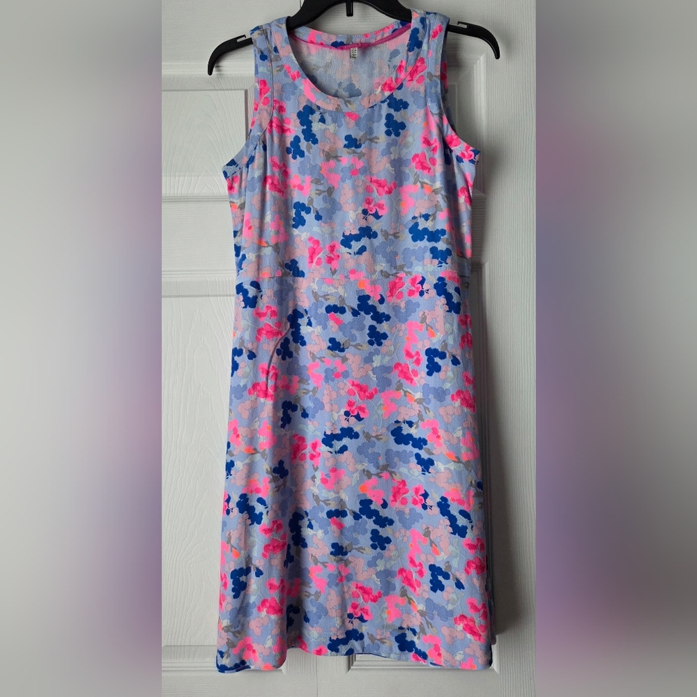 Joules Ava Pink And Blue Floral Sleeveless Shift Dress Size 4 - Picture 2 of 11